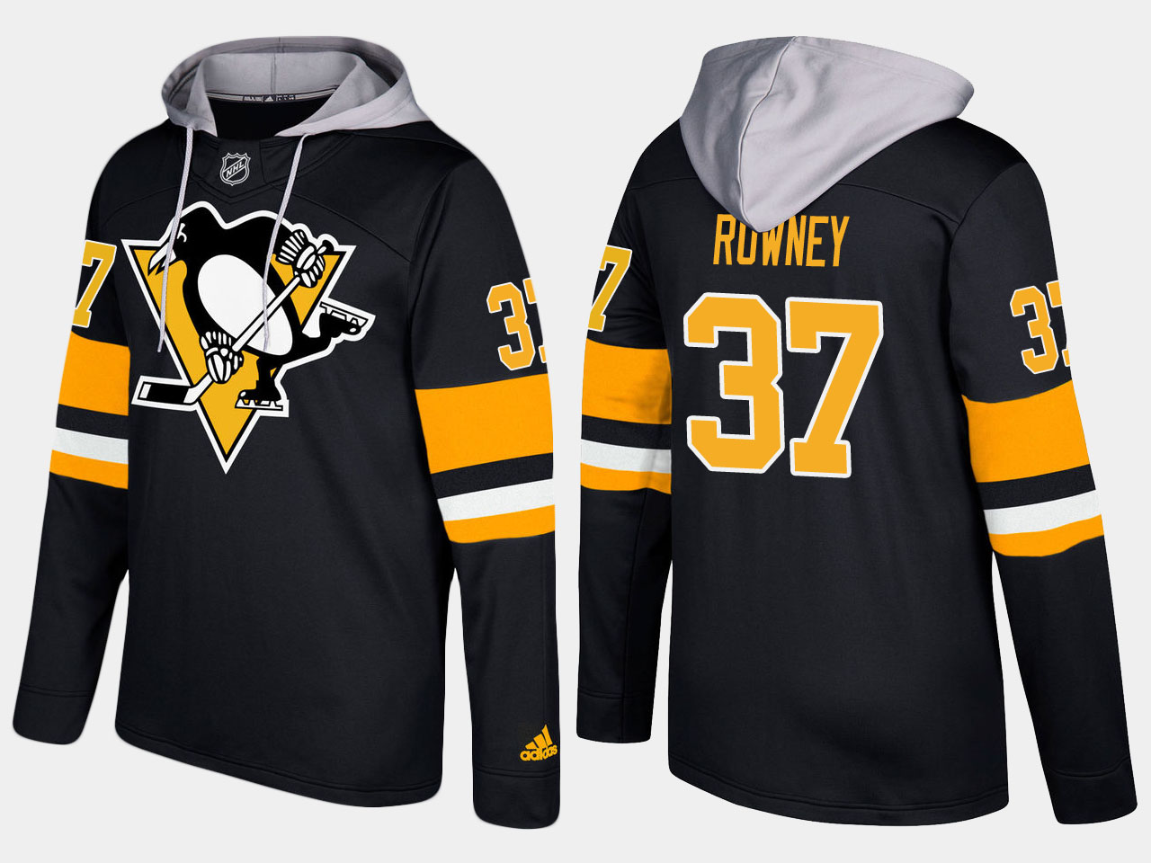 Men NHL Pittsburgh penguins #37 carter rowney black hoodie->pittsburgh penguins->NHL Jersey